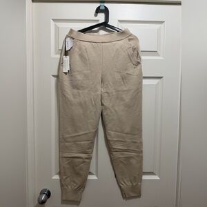 Aritzia Beige Knit Jogger Pants
